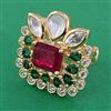 Kundan Adjustable Ring with Carat Plating