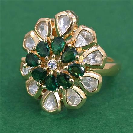 Kundan Adjustable Ring with Carat Plating