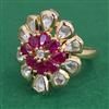 Kundan Adjustable Ring with Carat Plating