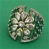 Kundan Adjustable Ring with Mehndi Plating