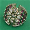 Kundan Adjustable Ring with Mehndi Plating