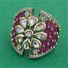 Kundan Adjustable Ring with Mehndi Plating