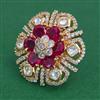 Kundan Adjustable Ring with Carat Plating