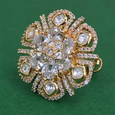 Kundan Adjustable Ring with Carat Plating