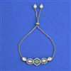 Kundan Adjustable Bracelet with Mehndi Plating