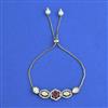 Kundan Adjustable Bracelet with Mehndi Plating