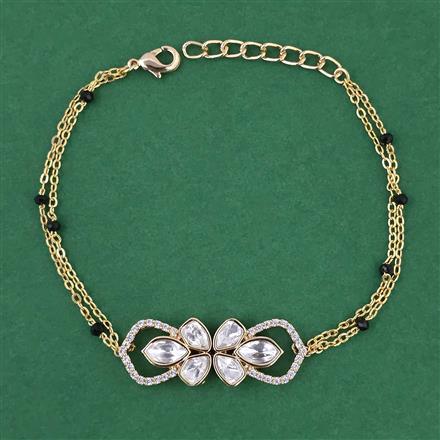 Kundan Adjustable Bracelet with Carat Plating