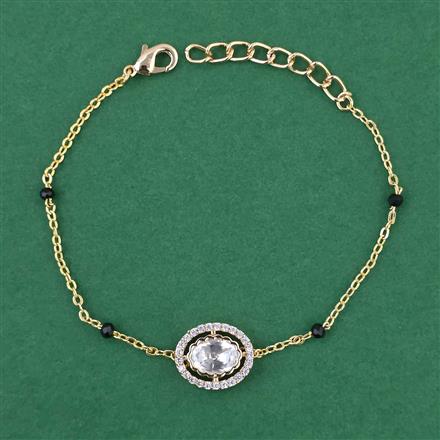 Kundan Adjustable Bracelet with Carat Plating
