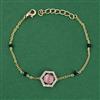 Kundan Adjustable Bracelet with Carat Plating