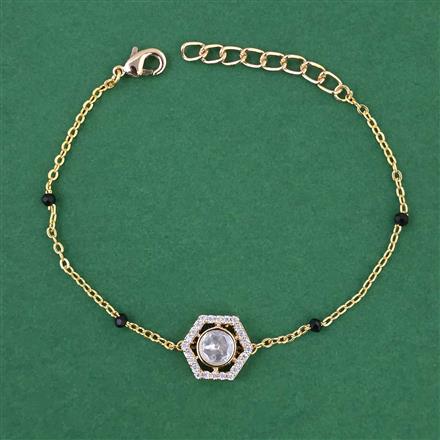 Kundan Adjustable Bracelet with Carat Plating