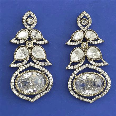 Kundan Classic Earring with Mehndi Plating