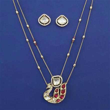 Kundan Birds Pendant Set with Carat Plating