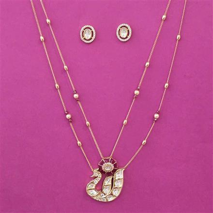 Kundan Birds Pendant Set with Carat Plating