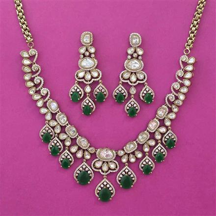 Kundan Classic Necklace with Mehndi Plating