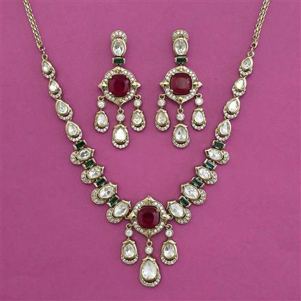 Kundan Classic Necklace with Mehndi Plating
