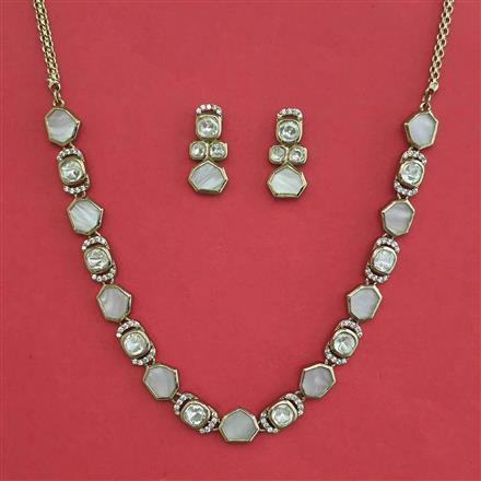 Kundan Classic Necklace with Mehndi Plating Carat Plating