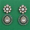 Kundan Classic Earring with Mehndi Plating