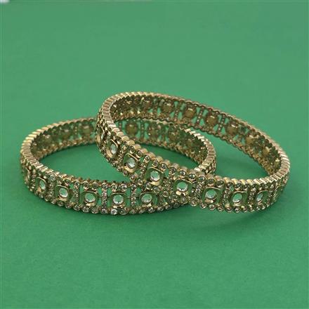 Kundan Classic Bangles with Mehndi Plating
