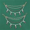 Kundan Pearl Ear Chain with Carat Plating