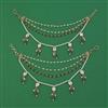 Kundan Pearl Ear Chain with Carat Plating