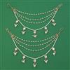 Kundan Pearl Ear Chain with Carat Plating