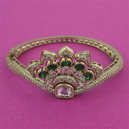 Kundan Openable kada with Mehndi Plating