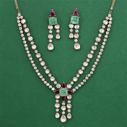 Kundan Classic Necklace with Mehndi Plating