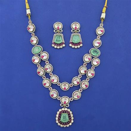 Kundan Classic Necklace with Mehndi Plating