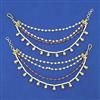 Kundan Pearl Ear Chain with Carat Plating