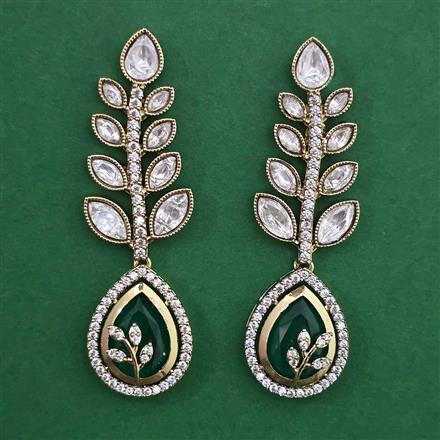 Kundan Classic Earring with Mehndi Plating