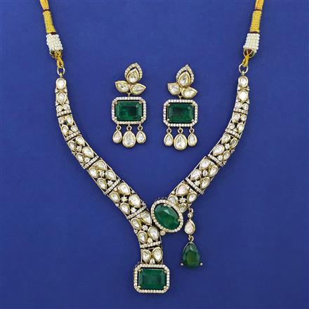 Kundan Classic Necklace with Mehndi Plating
