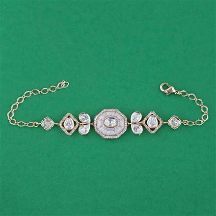 Kundan Adjustable Bracelet with Carat Plating