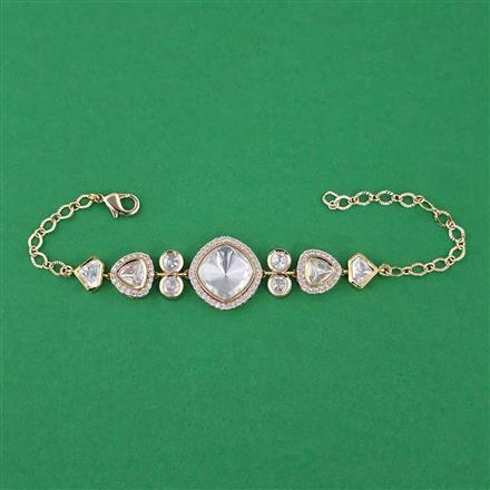 Kundan Adjustable Bracelet with Carat Plating