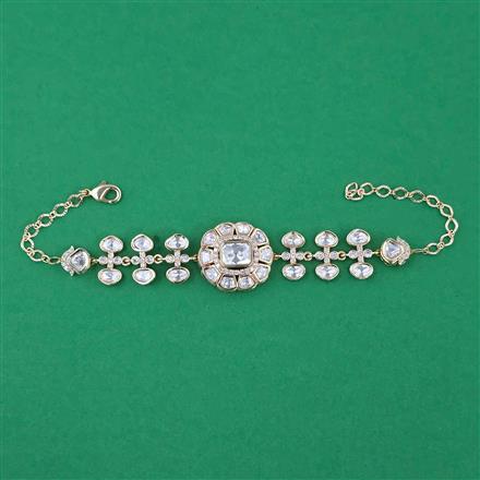 Kundan Adjustable Bracelet with Carat Plating