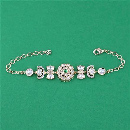 Kundan Adjustable Bracelet with Carat Plating
