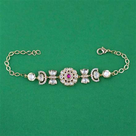 Kundan Adjustable Bracelet with Carat Plating