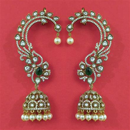 Kundan Earcuff with Mehndi Plating