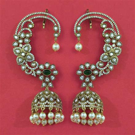 Kundan Earcuff with Mehndi Plating