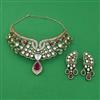 Kundan Choker Necklace with Mehndi Plating