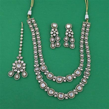Kundan Layered Necklace with Mehndi Plating