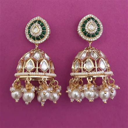 Kundan Jhumki with Carat Plating