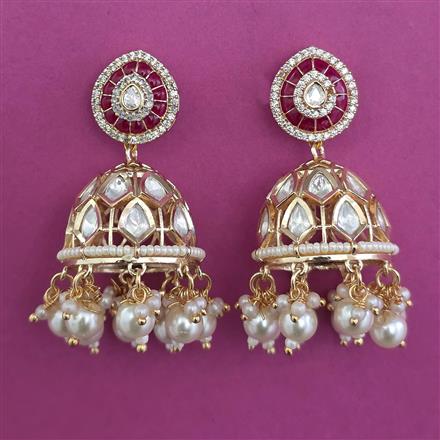Kundan Jhumki with Carat Plating