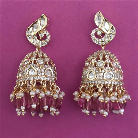 Kundan Jhumki with Carat Plating