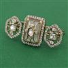 Kundan Classic Ring With Mehndi Plating