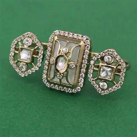 Kundan Classic Ring With Mehndi Plating