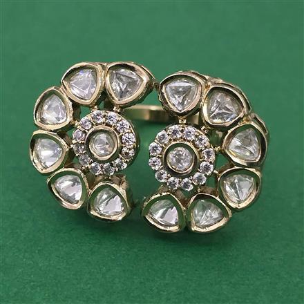Kundan Classic Ring With Mehndi Plating