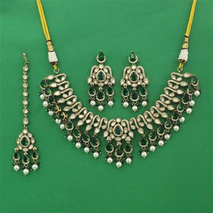Kundan Classic Necklace with Mehndi Plating