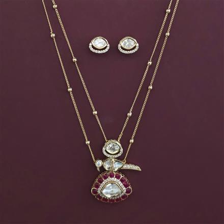Kundan Birds Pendant Set with Carat Plating