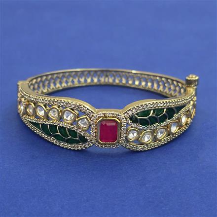 Kundan Openable kada with Victorian Plating