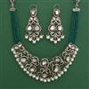 Kundan Pearl Necklace with Mehndi Plating